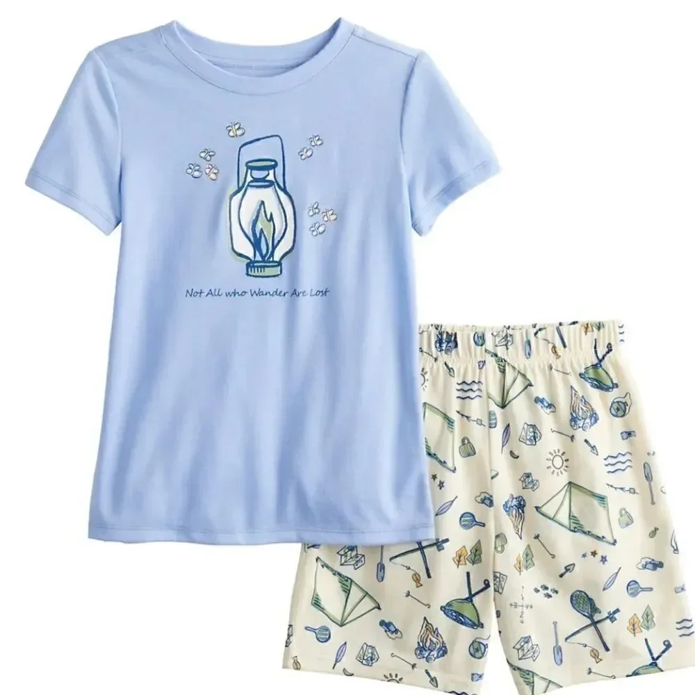JAMMIES for Your Families Girls Camping  Pajama 2 Piece Set